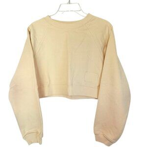 Daily Drill Cropped Sweatshirt Butter Yellow- Womens Size S